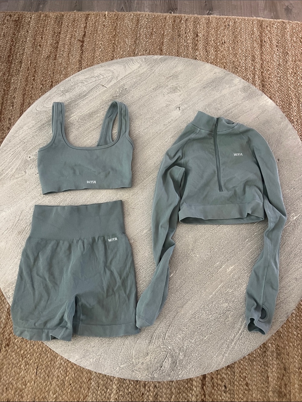 White Fox Boutique Sage Green Athletic Shorts Set